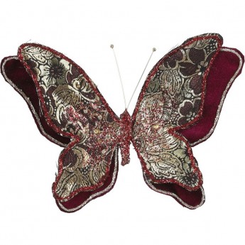 Бабочка бордовая HOUSE OF SEASONS 25*20*1 см на клипсе Бабочка бордовая HOUSE OF SEASONS 25*20*1 см на клипсе
