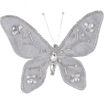 Бабочка со стразами серая HOUSE OF SEASONS 16*20*1 см на клипсе Бабочка со стразами серая HOUSE OF SEASONS 16*20*1 см на клипсе