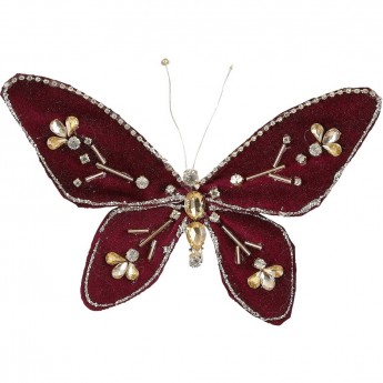 Бабочка со стразами темно-красная HOUSE OF SEASONS 16*20*1 см на клипсе Бабочка со стразами темно-красная HOUSE OF SEASONS 16*20*1 см на клипсе