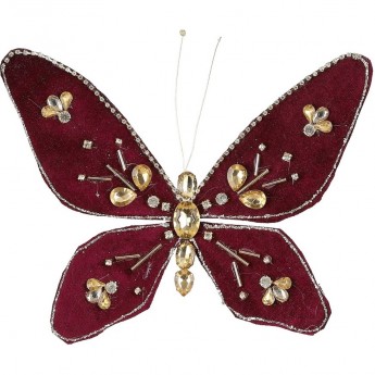 Бабочка со стразами темно-красная HOUSE OF SEASONS 19*24*1 см на клипсе Бабочка со стразами темно-красная HOUSE OF SEASONS 19*24*1 см на клипсе