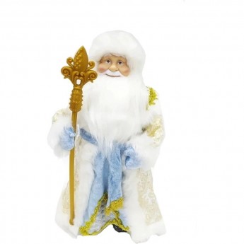 Дед Мороз TRIUMPH NORD в голубой шубе и белой шапке, 30 см