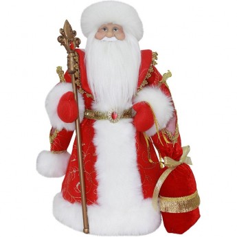 Дед Мороз TRIUMPH NORD в красной шубе и белой шапке, 50 см