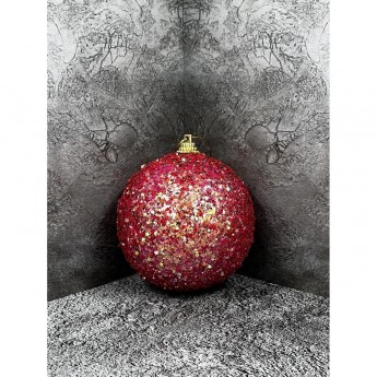 Елочная игрушка шар ø 8 см перламутр красный в дисплее пенопласт (мин.партия 24 шт.)