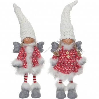 Фигурка ангел HOUSE OF SEASONS, 16х8х39 см, белый/красный