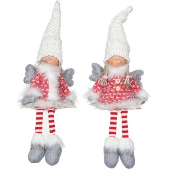 Фигурка ангел HOUSE OF SEASONS, 16х8х46 см, белый/красный