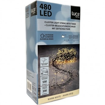 Гирлянда Кластер LUCA LIGHTING теплый белый свет 480 ламп, длина 300 см