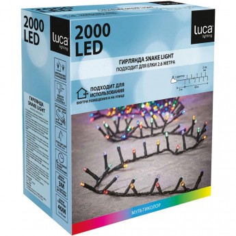 Гирлянда LUCA LIGHTING мультиколор 2000 ламп, длина гирлянды 4000 см, для ёлки 260 см