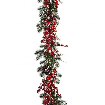 Гирлянда с ягодами HOUSE OF SEASONS 180 см красная в снегу