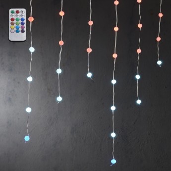 Гирлянда занавес ягодки LUCA LIGHTING мультиколор на пульте 105 ламп 300*70 см