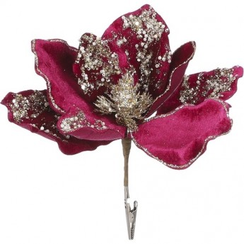 Магнолия бордовая HOUSE OF SEASONS, 21*20*10 см, на клипсе