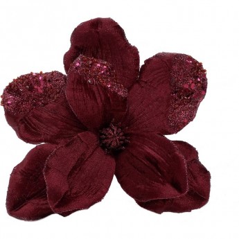 Магнолия на клипсе HOUSE OF SEASONS, 20х23 см, бордо