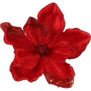 Магнолия на клипсе HOUSE OF SEASONS, 20х23 см, красная