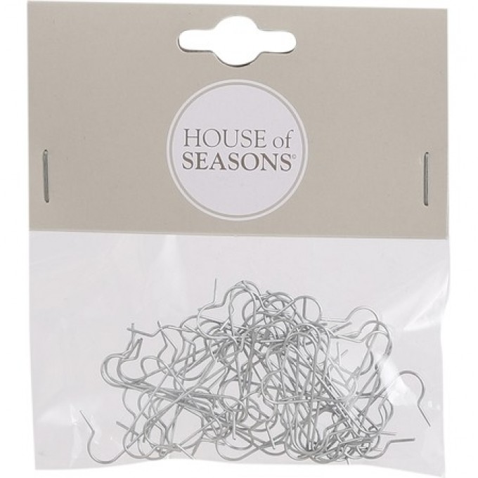 Н-р крючков для игрушек HOUSE OF SEASONS, 50 шт., 10*11,5 см, серебро 85651