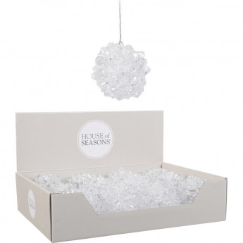 Набор HOUSE OF SEASONS, 12 шт. стеклянных шаров, диам. 6 см, белый