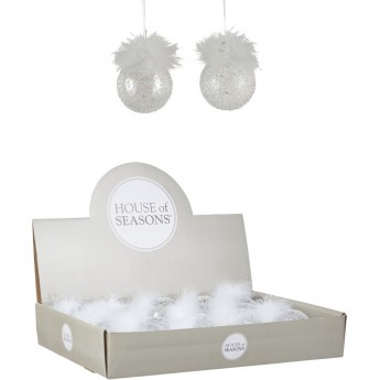 Набор HOUSE OF SEASONS, 18 шт. стеклянных шаров, диам. 7см, белый, 2 вида