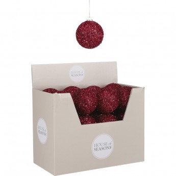 Набор HOUSE OF SEASONS, 24 шт. пенопластовых новогодних шаров, диам. 10 см, 2 вида, розовый