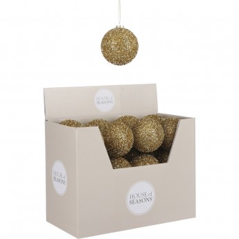 Набор HOUSE OF SEASONS, 24 шт. пенопластовых новогодних шаров, диам. 10 см, 2 вида, золото
