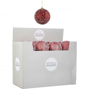 Набор HOUSE OF SEASONS, 24 шт. пенопластовых новогодних шаров, диам. 10 см, красный