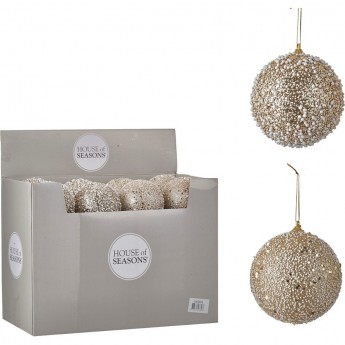 Набор HOUSE OF SEASONS, 24 шт. пенопластовых шаров, диам. 10см, шампань, 2 вида