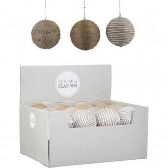 Набор HOUSE OF SEASONS, 24 шт. пенопластовых шаров, диам. 8см, коричневый, 3 вида