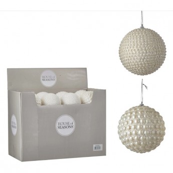 Набор HOUSE OF SEASONS, 24 шт., пластиковых шаров, диам. 10см, белый, 2 вида