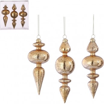 Набор из 3 шт подвесок HOUSE OF SEASONS, капля, 3 вида, античное серебро, 17*6,5 см
