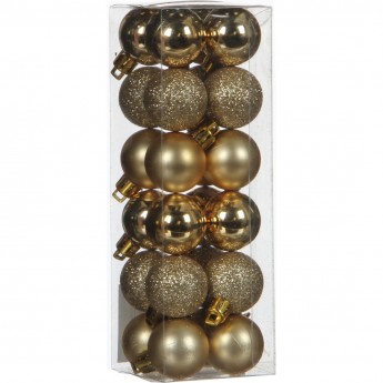 Набор пластиковых шаров HOUSE OF SEASONS, Ø 3 см, золото, 24 шт