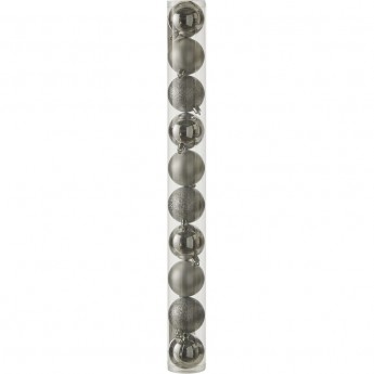 Набор пластиковых шаров HOUSE OF SEASONS, Ø 6 см, серебро, 10 шт.