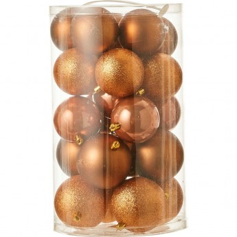 Набор пластиковых шаров HOUSE OF SEASONS, 23шт: 15шт*Ø7см, 8шт*Ø8см, коричневый