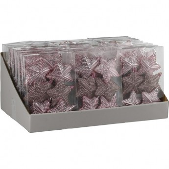 Набор пластиковых украшений HOUSE OF SEASONS, Звезда, 6шт, 8*0,5см, розовый