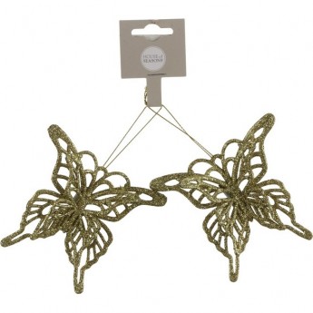 Набор подвесок бабочки HOUSE OF SEASONS, 10*9*1,5 см, золото