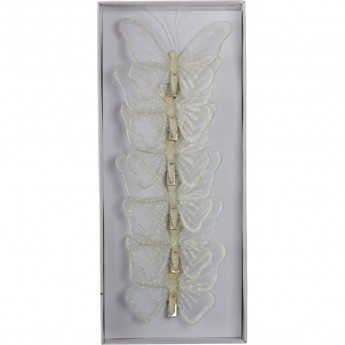 Набор прищепок бабочка HOUSE OF SEASONS, 6шт, Ø 9см, цвет белый