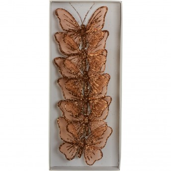 Набор прищепок бабочка HOUSE OF SEASONS, 6шт, Ø 9см, цвет коричневый