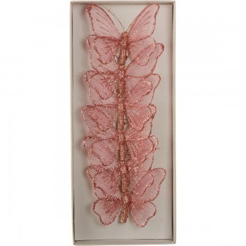 Набор прищепок бабочка HOUSE OF SEASONS, 6шт, Ø 9см, цвет розовый