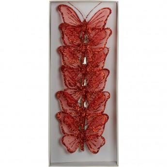 Набор прищепок бабочка HOUSE OF SEASONS, 6шт, Ø 9см, красный