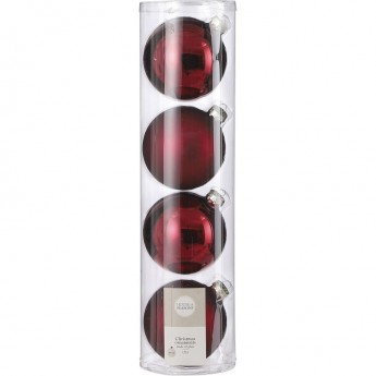 Набор шаров HOUSE OF SEASONS, ø 10 см, 4 шт, бордовый