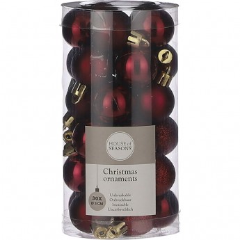 Набор шаров HOUSE OF SEASONS, Ø 3см, 30 шт., бордовый