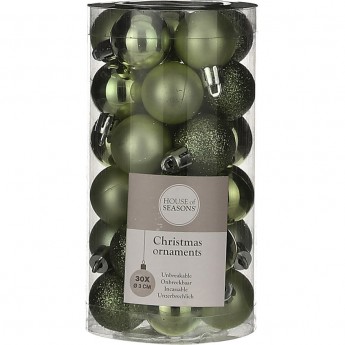 Набор шаров HOUSE OF SEASONS, ø 3см, 30 шт., зеленый