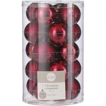 Набор шаров HOUSE OF SEASONS, ø 4 см, 20 шт, бордовый