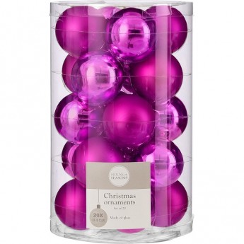 Набор шаров HOUSE OF SEASONS, ø 4 см, 20 шт., фуксия