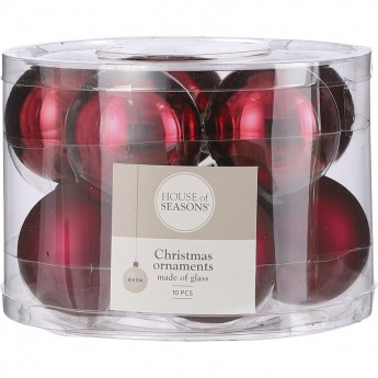 Набор шаров HOUSE OF SEASONS, ø 6 см, 10 шт, бордовый