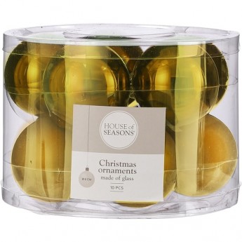 Набор шаров HOUSE OF SEASONS, ø 6 см, 10 шт, желтый