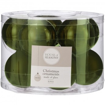 Набор шаров HOUSE OF SEASONS, ø 6 см, 10 шт, зеленый