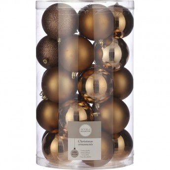 Набор шаров HOUSE OF SEASONS, Ø 6 см, бронзовый, 30 шт.