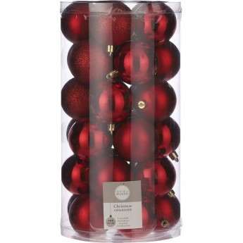 Набор шаров HOUSE OF SEASONS, Ø 6 см, красный, 30 шт.