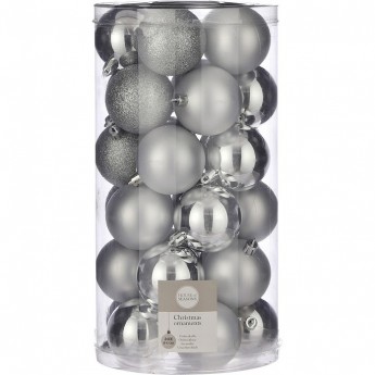 Набор шаров HOUSE OF SEASONS, Ø 6 см, серебро, 30 шт.