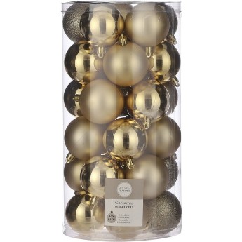 Набор шаров HOUSE OF SEASONS, Ø 6 см, золото, 30 шт.