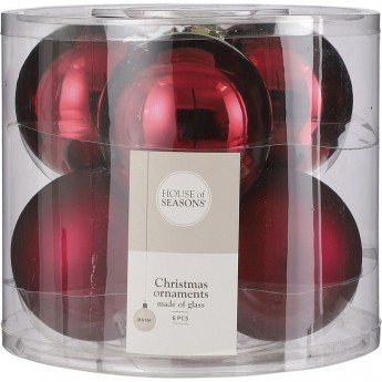 Набор шаров HOUSE OF SEASONS, ø 8 см, 6 шт., бордовый