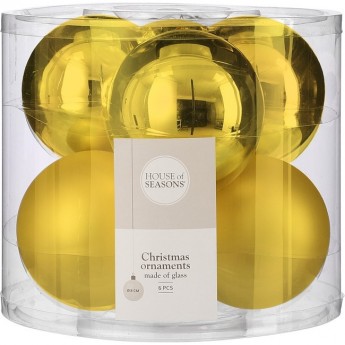 Набор шаров HOUSE OF SEASONS, ø 8 см, 6 шт., желтый