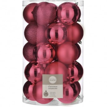 Набор шаров HOUSE OF SEASONS, Ø 8 см, темно-розовый, 25 шт.